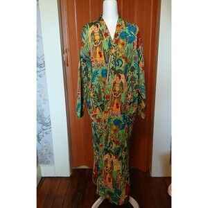 Craftluxe Kimono  Robe Frida Kahlo Tropical Print 100% Cotton  NWOT